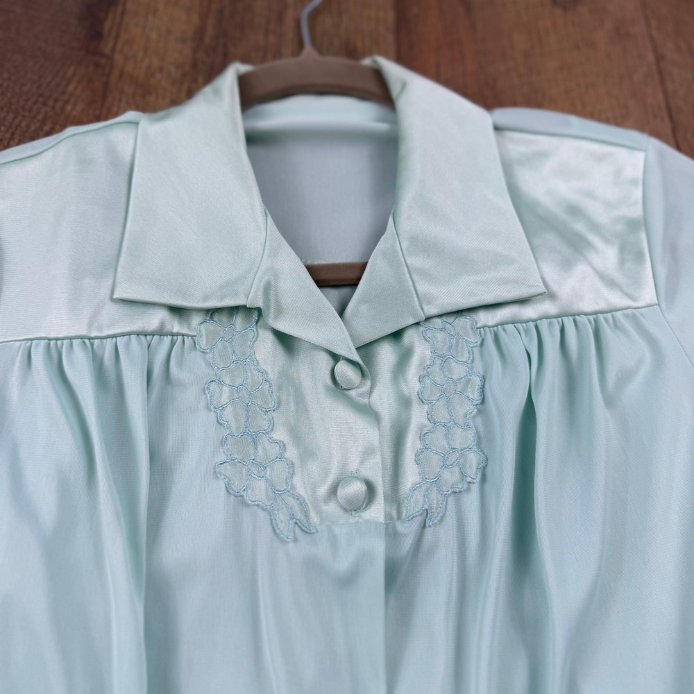 Vanity Fair‎ Vintage Mint Green Peignoir Set Nightgown Robe Size 32
